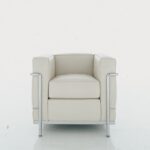 LC2 crome LEATHER x white LE CORBUSIER CASSINA