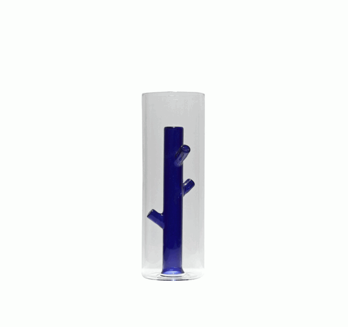 BLUE GLASS VASE H.35 DRIADE ROOT