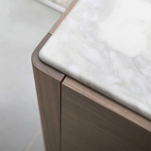 ATLANTE 3 CUPBOARD CANALETTA WALNUT TOP MARBLE CALACATTA GOLD - Image 3