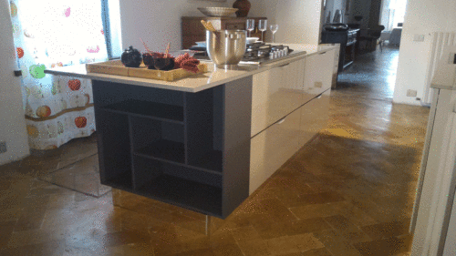 ALEVE CUCINA C/ISOLA PIANO OKITE GR.CHIARO ANTE LACCATE UV ARENA - immagine 5