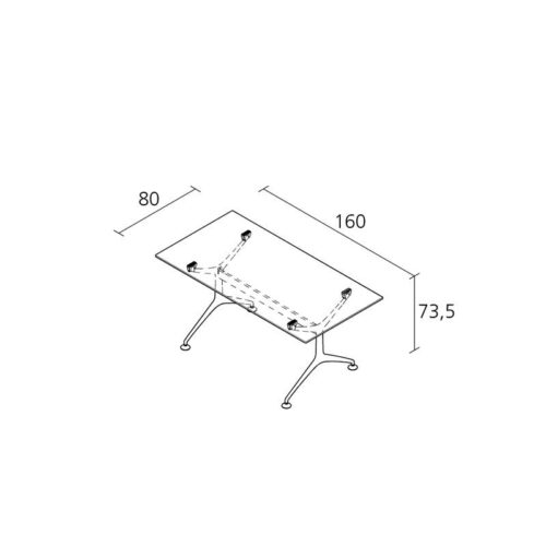 FRAME TABLE 160X80 LUCIDO / CRISTALLO EXTRACHIARO  ALIAS - immagine 3