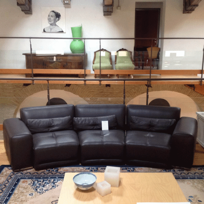 SOFA 70 LEATHER BROWN