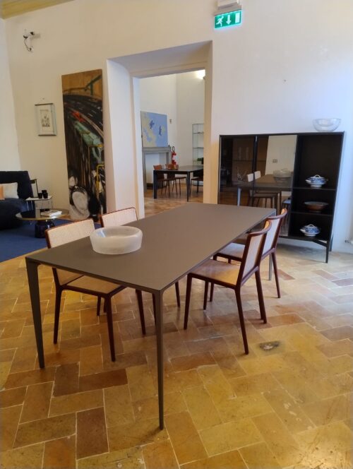 LONG ISLAND ALLUNGABILE CM 92X205/305 H. 75 STR. 302 GRAFITE PIANO VETRO 135 GRAFITE OPACO - immagine 3