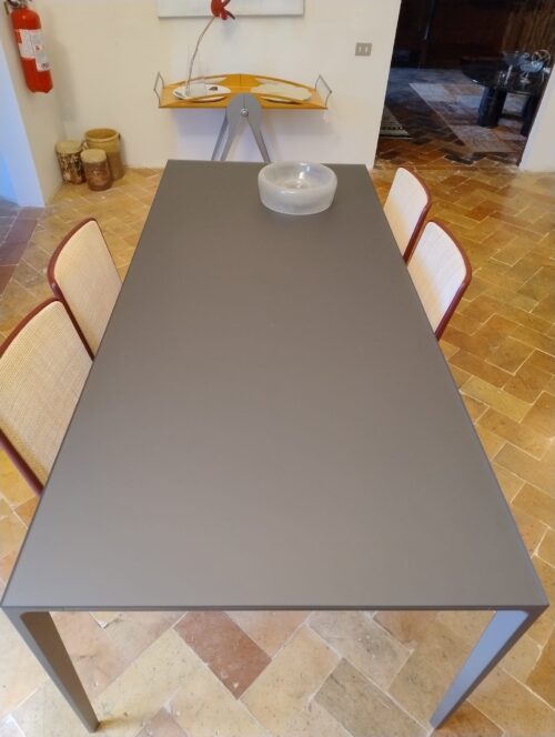 LONG ISLAND ALLUNGABILE CM 92X205/305 H. 75 STR. 302 GRAFITE PIANO VETRO 135 GRAFITE OPACO - immagine 5