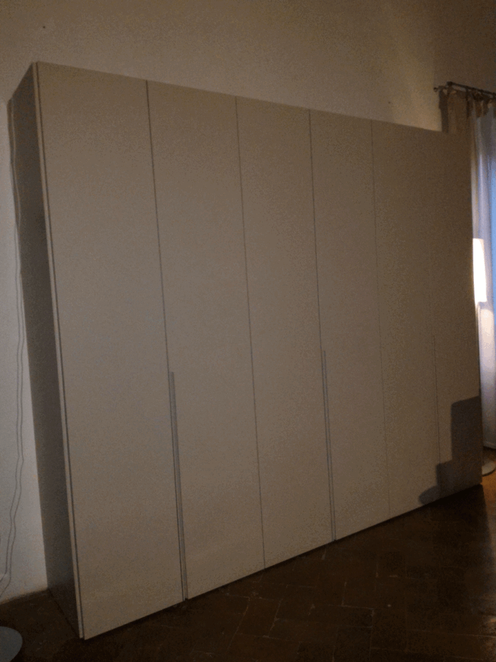 AB 6/LACQUERED HINGED DOORS WARDROBE SYSTEM SAND CM. 303 h. 260 - Image 2