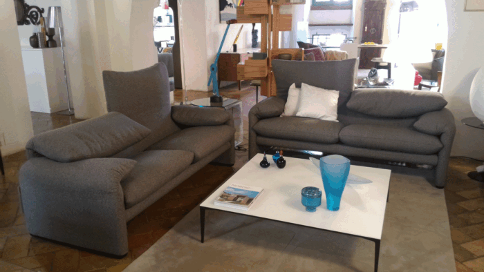 MARALUNGA SOFA CM.190 FABRIC EVEREST ANNAPRUNA QUARZO 2XF - Image 3