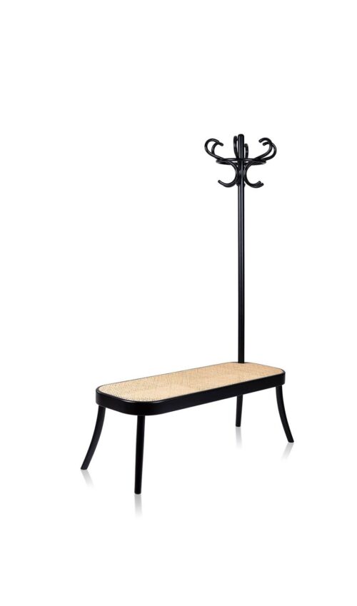 COAT RACK BENCH PANTS APPENDIX WITH STRUCTURE. IN BLACK LACQUERED CUTTING DIE AND SITTING IN VIENNA WEDDING - Image 3