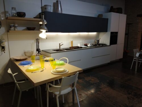 ARTEX KITCHEN VARENNA SUPER WHITE TOUCH TOP FENIX ARDESIA C / PENISOLA OAK - Image 5