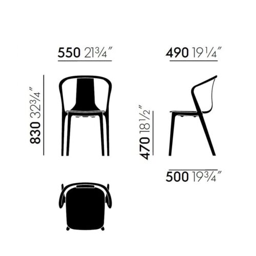 BELLEVILLE ARMCHAIR WOOD VITRA - Image 3